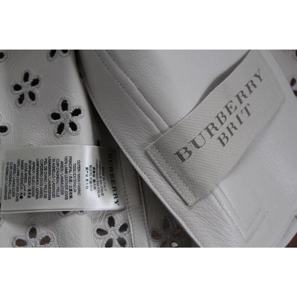 $6250 STUNNING NWT BURBERRY MOTO LAMBSKIN LEATHER LASER CUT JACKET COAT 6 S NEW! - Picture 9 of 10